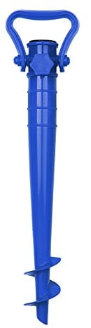 Sekey Support de Parasol pour Plage Sable ou Terre Pieds de Parasols,Pieds de Parasol de Plage à hélice à Visser dans Le Sable,Pied Parasol Sable - Bleu