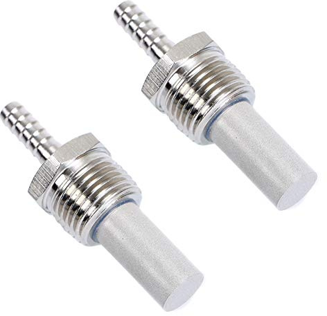 Joywayus 2pcs 0.5 Micron Stainless Steel Aeration Stone Inline Oxygenation Diffusion Stone 1/2 NPT Carbonation Stone with Barb