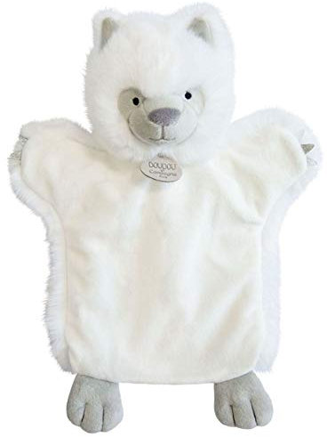 Doudou et Compagnie - Doudou Marionnette à Main Loup - 25 cm - Blanc - DC3620