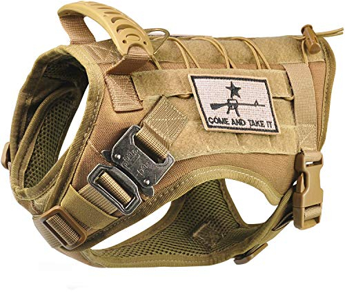 SALFSE Militärisches K9 Hundegeschirr, Molle-Hundeweste für Outdoor-Training, verschleißfest, Haustiergeschirr mit Gummigriff und Metallschnalle