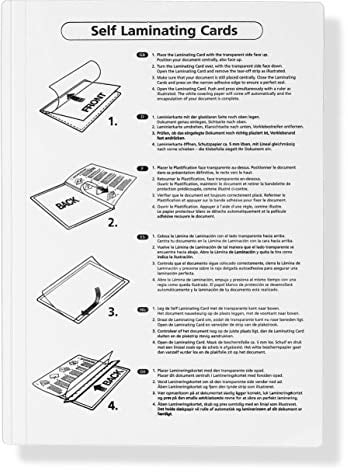 Kaltlaminiertaschen selbstklebend, Laminierfolien aus PET zum Versiegeln und Schützen von Fotos, Speisekarten etc. ohne Laminiergerät, 20er-Set, je 160 mm x 222 mm für A5, transparent