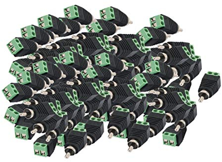 New Lon0167 100 Stück Vorgestellt Schraubanschluss Koaxial Cat5 zuverlässige Wirksamkeit Cat6 zu Audio Video Cinch-Klinkenstecker(id:b5d 92 d8 61a)