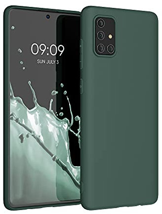 kwmobile Hülle kompatibel mit Samsung Galaxy A71 Hülle - weiches TPU Silikon Case - Cover geeignet für kabelloses Laden - Blaugrün