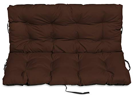 SuperKissen24. Sitzkissen Bankkissen Bankauflage für Gartenbank - 180x50 cm und Rückenlehne 180x60 cm - Outdoor und Indoor - braun