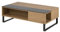 Selsey KOSTRENA - Table Basse relevable avec élément en Verre trempé chêne/Noir 110x60 cm