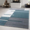 Carpetsale24 Teppich 200x290 cm – Kurzflor Konturenschnitt in Blau Grau Weiß – Kariertes Design, Extra Weich, Pflegeleicht, Waschbar – Für Wohnzimmer, Schlafzimmer, Esszimmer