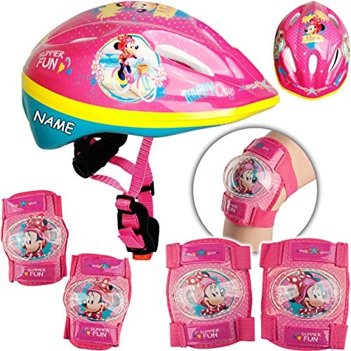 alles-meine.de GmbH 5 TLG. Set: - Sicherheitsset - Kinderhelm/Fahrradhelm - - Minnie Mouse - Gr. 52-56 - Circa 3 bis 15 Jahre - Größen verstellbar/mitwachsend - TÜV geprüft..