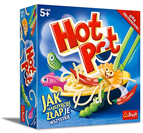 Trefl - Hot Pot - Dynamisches Handwerksspiel, Auslöser Zutaten aus Schüsse, Alle Spiele gleichzeitig, Familienspiel für Erwachsene und Kinder ab 5 Jahren