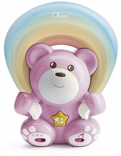 Chicco Rainbow Bear Proiettore Musicale, Luce Notturna Bambini e Neonati, Orsetto con Musica Rilassante e Proiezione Arcobaleno a Larghezza e Direzione Regolabile - Giochi Neonati 0+ Mesi