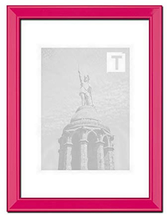 Echtholz-Bilderrahmen Mia Pink 50 x 50 cm Kunststoffglas klar 2mm bunt farbintensiv