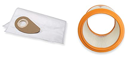 10 Staubsaugerbeutel Kallefornia K922 und 1 auswaschbarer Filter Kallefornia K717 passend für Nilfisk Buddy II 18