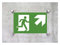 CARTELLO IN PLEXIGLASS SEGNALETICO - EMERGENZA USCITA SU PER LE SCALE A DESTRA- Con Distanziali in acciaio inox e Stampa U.V. (15X21)