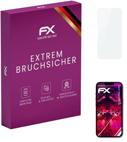atFoliX Plastic Glass Protective Film compatible with Apple iPhone 13 Pro, 9H Hybrid-Glass FX Screen Protector