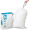 Simplelisa Code N (50 Count) 12-13 Gallon Heavy Duty Drawstring Plastic Trash Bags Compatible with simplehuman Code N | 1.2 Mil | White Garbage Can Liners 12-13 Gallon/45-50 Liter