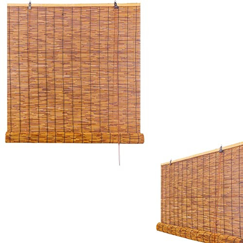 D2FASHION Bambusrollo, Schilfvorhang, Jalousie Bambus, Sichtschutz, Vintage Vorhang, Jalousie Faltrollo, Ohne Bohren, Schattierung Sonnencreme, Maßanfertigung, Sichtschutz,Sonnenschutz