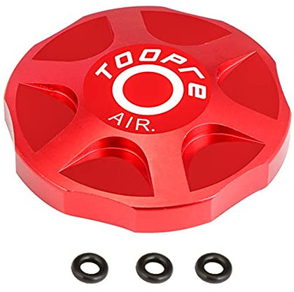 popyes Bouchon de Valve Fourche Avant de Vélo de Montagne Anti-poussière, Capuchon de Valve Fourche VTT, Couvercle de Valve de Gaz d'air en Alliage d'aluminium d'absorption des Chocs (Rouge)