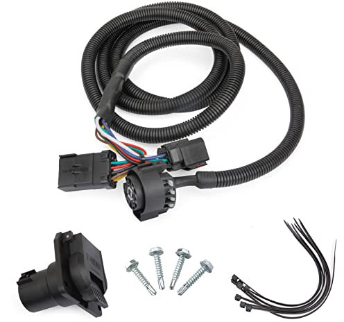 MITZONE Extension de faisceau de câblage de remorque à 7 broches de 2,1 m compatible avec Dodge Ram 1500 2500 3500, 1995-2010 Dodge Dakota pour remorques à cinquième roue et col de cygne