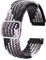BISONSTRAP Nylon Uhrenarmband 19mm, Verstellbare Geflochtene Uhrenarmbänder für Herren und Damen, Farbverlauf Schwarz/Silber Schließe