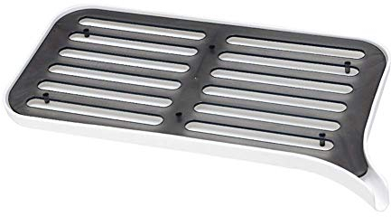 MUALIK Escurridor de Platos - Escurridor de Platos de Acero Inoxidable y Silicona sobre el Fregadero Escurridor de Platos Plegable multipropósito