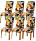 HZDHCLH Chair Covers Slipcovers 4/6 PCs Stretch Removable Washable Short Dining Chair Protector Cover Seat for Hotel,Dining Room,Ceremony (Auspicious bird,6 PCS)
