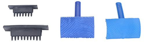 Ensemble d'outils de Peinture de Grain de Bois, Rouleau en Bois en Caoutchouc Souple, Facile à Utiliser, Lavable, Longue Durée de Vie pour la Peinture Murale