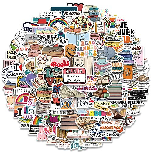 Lesen Aufkleber Reading Sticker Set 100 Stücke Niedlich Deko für Auto Laptop Skateboard Fahrrad Moped Motorrad Fahrrad Computer,Geeignet für Erwachsene Kinder