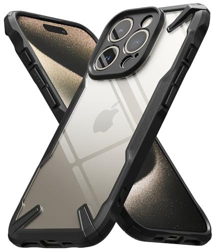 Ringke Fusion-X Compatibile con Cover iPhone 15 Pro Max, Custodia Antiurto Robusta Paraurti Protettiva Avanzata con Protezione Fotocamera - Black Nero