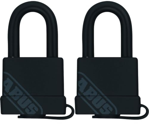 ABUS Vorhängeschloss Messing 70/35 - wetterfest - Messing-Schlosskörper - schlagzähe Kunststoffummantelung - ABUS-Sicherheitslevel 4 - Schwarz (Packung mit 2)