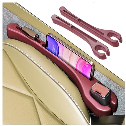 JNNJ 2 Stück Autositz Lückenfüller Lückenkissen, Interior Sitzlückenfüller, Universal Autositz Gap Stopper, Geeignet für die Meisten Modelle von Autos(Rot)