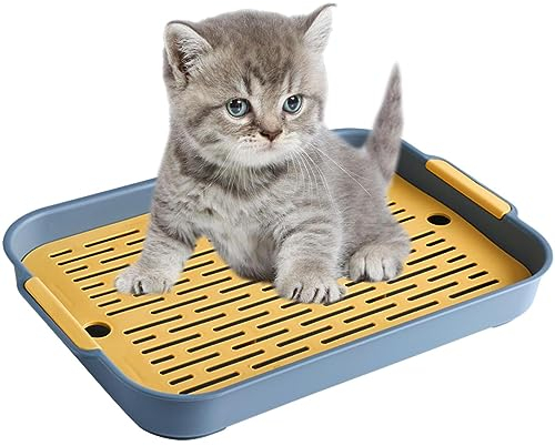 Cat Litter Tray, Litter Tray, Cat Litter Tray for Kittens, Small Animals, Potty Trainer, Cage Toilet, Rectangular Pet Toilet for Hamsters, Guinea Pigs, Chinchillas Ferrets