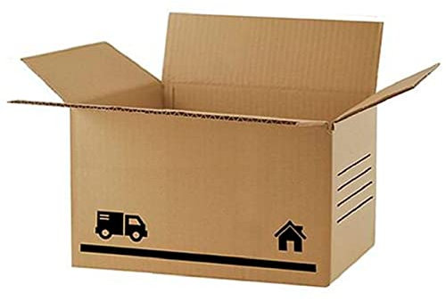 Acan Tradineur Lot de 6 boîtes en carton pour emballage, déménagement, carton renforcé et résistant, pliables et réutilisables, expédition colis, rangement 30 x 20 x 10 cm