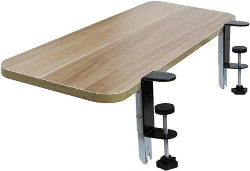 65 cm bis 80 cm extra breite Holztablett-Plattform, um 90° klappbare Tastaturablage für das Heimbüro, Armlehnenregal zum Anklemmen an den Tisch, Stützarm, vergrößert den Platz auf dem Schrei