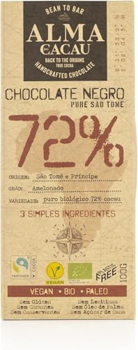 Chocolate Origins 72% Cocoa - Lot de 2 Tablettes 100g bar - Vegan & Paleo Product - From Ghana - No Cane Sugar No Palm Oil - Nutrient Packed Product