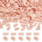 NBEADS 240Pcs Perles Tila, 4.5-5.5x2mm 2 trous Perles de Rocaille en Verre Perles Tila Japonaises en Verre Galvanisé pour Colliers Bracelets et Boucles D'Oreilles, Couleurs Plaquées Or Rose
