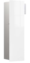 EMCO ASIS PURE WC-Modul mit Glasfront Türanschlag Links, Unterputz Weiß (hochglanz) 60 cm Unterputz Türanschlag links Papierführung seitlich
