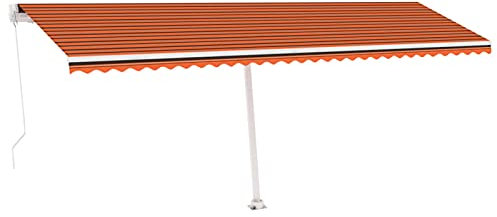 Gecheer Tenda,da Sole,Autoportante,Retrattile,Manuale,600x300 cm,con Rotazione 360 Gradi,Arancione e Marrone,Tenda da Sole Girare,Tenda Esterno Sole,Tenda da Sole Esterno,Tenda da Sole Patio Terrazzo