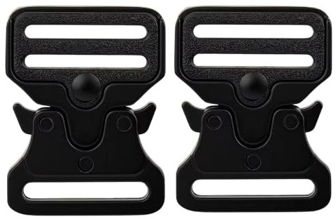 Shenky1 2er Set Metall Schnalle für Hundehalsband | 3 cm Breite | Metallschnalle | Schließe | Militärgürtel | Herrengürtel Militär Bundeswehr | für Gürtel 30 mm (Komplett Schwarz)