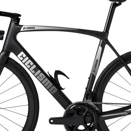 Kit mit 8 Aufklebern für Fahrrad, Universal-Rahmen, MTB, Mountainbike, Rennrad, Cross, Fat Bike, Downhill Elektro-Rahmen, Artikelnummer 2400 (090 Silber)