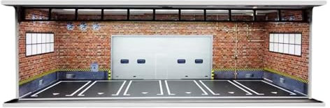 MagiDeal 1:64 Vetrina per parcheggio Scena di Veicolo Giocattolo Sfondo Veicolo Garage Vetrina Display per Auto pressofusa per Layout di modellini di Auto