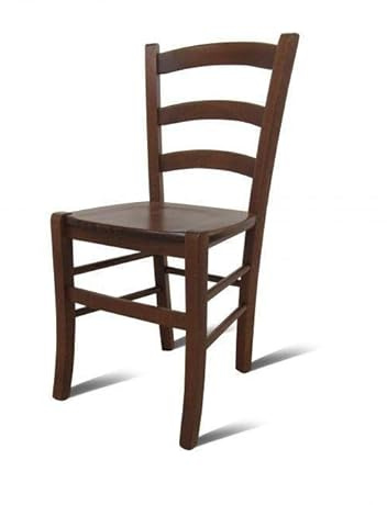 Dmora - Klassischer Holzstuhl, für Esszimmer, Küche oder Wohnzimmer, Made in Italy, cm 44x45h87, Sitzhöhe cm 47, Nussbaumfarbe