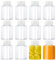 ReaJoys Botellas de jugo de plástico con tapas de 100 ml, 12 botellas de jugo vacías de plástico transparente para jugos, botellas de agua y leche