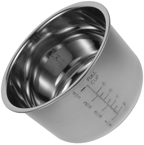 HOLIDYOYO Olla Arrocera Interna De Acero Inoxidable Reemplazo Cocina Práctica Para Arroz y Diseño Escala Para Medir