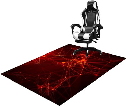 Qesjodfu Gaming Chair Mat for Hard Floors 90 x 120 cm, Floor Protection Mat for Hard Wood Tile Floors, Heavy Duty Office Chair Mats for Carpeted and Hardwood Floor, Non-slip Rectangle Desk Chair Mat