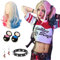 Ronronner Quinn Perücke, Quinn Cosplay Perücke, Rosa und Blaue Perücke, Filmheldin Cosplay Perücke, Zubehör Perücke für Mädchen Karneval Cosplay