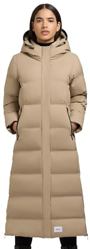 khujo Damen Wintermantel warmer langer Steppmantel mit Kapuze und seitlichen Gehschlitzen Mayla2-YM XS-XXL