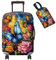 BWEGRHE Housse de protection pour valise + 1 étiquette de bagage pour bagages de 45,7 à 76,2 cm, Papillon rose coloré, S, Housse de bagage