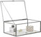 HighFree Vintage-Glasbox mit Deckel – transparente Schmuck-Glas-Vitrine – Heimdekoration, dekorative Box für Schmuckringe, Armbänder (schwarz, groß)