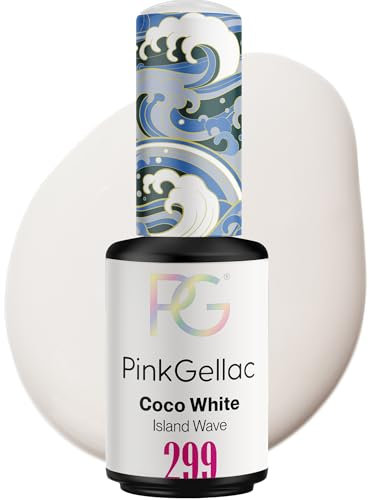 Pink Gellac Gel Nagellack UV - 299 Coco White 8 ml - Gelnagellack für UV Lampe - Weiß - Einfache Anwendung Nail Polish für 14 Tage Salonqualität - Veganer Gellack Made in Holland