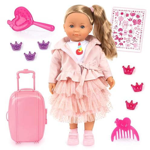 Bayer Design 94637AN Charlene Bambola Interattiva con Capelli Parlando Pupa Funzionale Corpo Morbido Occhi Del Sonno Accessori 46 cm