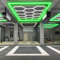 VASTFIRE Hexagon LED Garagenlicht, 14-Pack Wabenleuchten mit Rechteck Rot Blau Grün Frame 6500K für Garage, Keller, Lager etc (Grün)